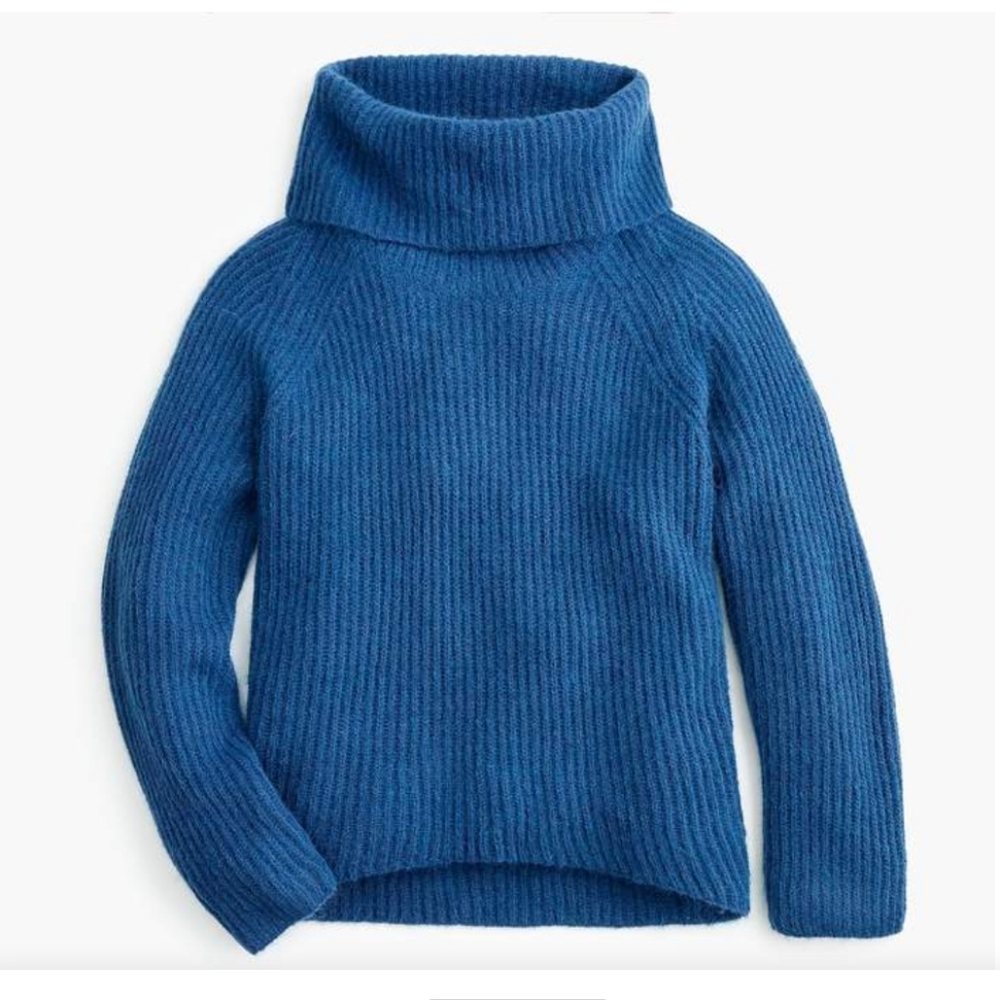 J.Crew‎ Point Sur Wool Mohair Blend Sweater Chunky Ribbed Cowl neck